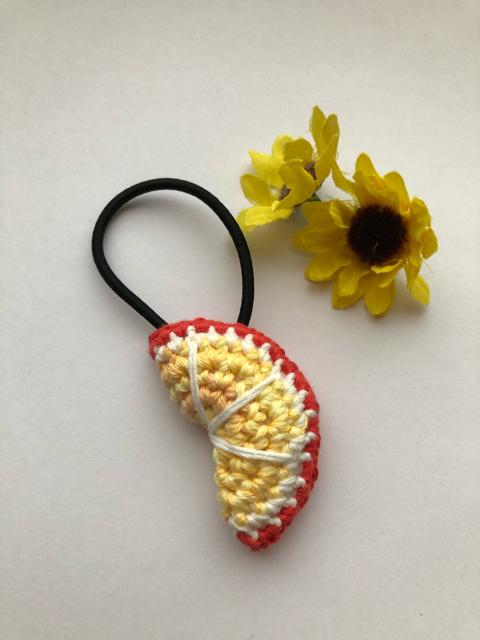 ハンドメイド  ヘアゴム フルーツシリーズ 甘いオレンジ♪ < 女性ファッション  ハンドメイド  ヘアゴム フルーツシリーズ 甘いオレンジ♪ < 女性ファッションの