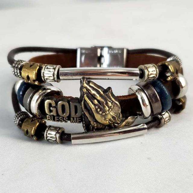 込み★カッコイイ!マルチレイヤープレイヤーレザーブレスレット★ < 男性アクセサリー/時計 込み★カッコイイ!マルチレイヤープレイヤーレザーブレスレット★ < 男性アクセサリー/時計の