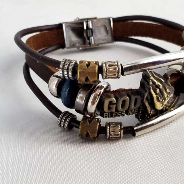 込み★カッコイイ!マルチレイヤープレイヤーレザーブレスレット★ < 男性アクセサリー/時計 込み★カッコイイ!マルチレイヤープレイヤーレザーブレスレット★ < 男性アクセサリー/時計の