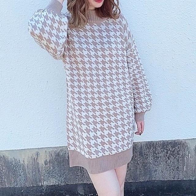 INGNI★千鳥格子柄ニットワンピース★ < ブランド INGNI★千鳥格子柄ニットワンピース★ < ブランドの