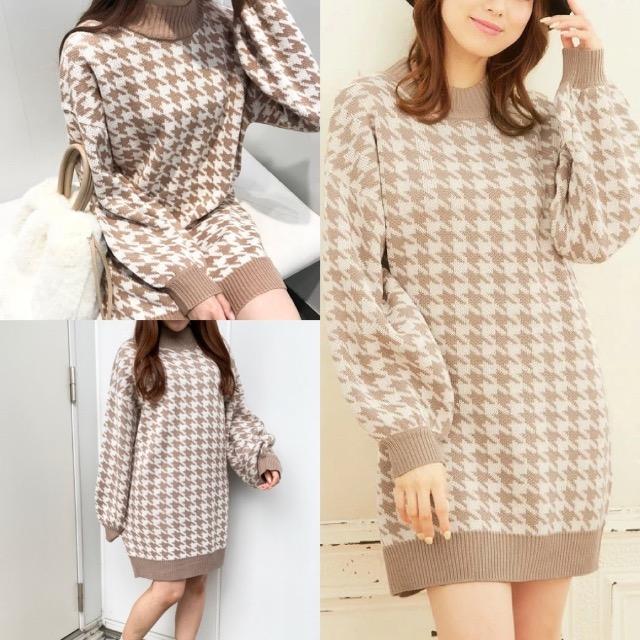 INGNI★千鳥格子柄ニットワンピース★ < ブランド INGNI★千鳥格子柄ニットワンピース★ < ブランドの