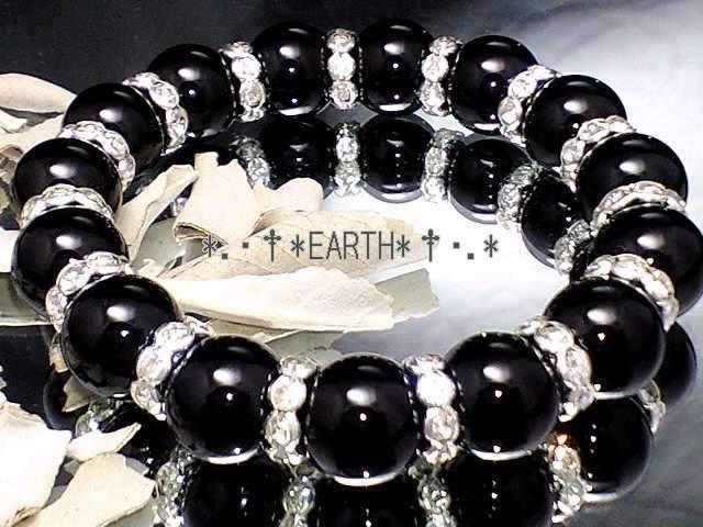 天然石★12ミリ黒瑪瑙AAAオニキス&銀色波形ロンデル数珠 < 男性アクセサリー/時計 天然石★12ミリ黒瑪瑙AAAオニキス&銀色波形ロンデル数珠 < 男性アクセサリー/時計の