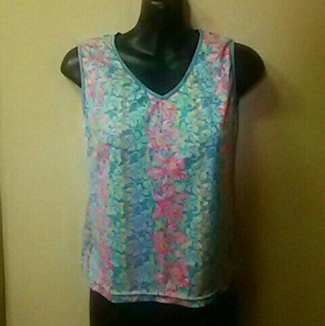 USED★ランの花柄ポリエステルタンクトップ < 女性ファッション  USED★ランの花柄ポリエステルタンクトップ  < 女性ファッションの