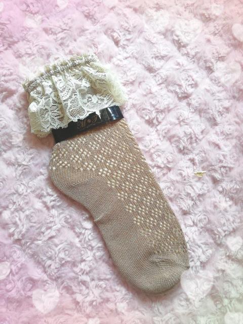 新品☆M T*レース付き靴下 < 女性ファッション  新品☆M T*レース付き靴下  < 女性ファッションの