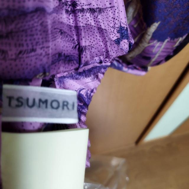 TSUMORI CHISATO 紫 絹100 森のくまさん柄カシュクールブラウス < ブランド  TSUMORI CHISATO 紫 絹100 森のくまさん柄カシュクールブラウス < ブランドの