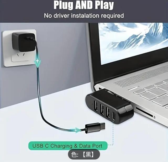 180度回転式 USBハブ L字型 USB-A接続 4ポート (USB3.0 x3/USB-C x1) 5Gbps高速転送 黒 < PC本体/周辺機器 180度回転式 USBハブ L字型 USB-A接続 4ポート (USB3.0 x3/USB-C x1) 5Gbps高速転送 黒 < PC本体/周辺機器の