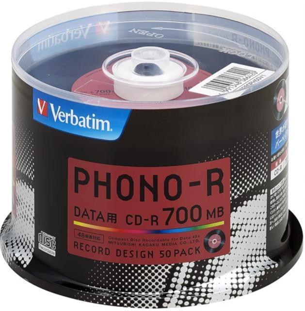 �o�[�x�C�^���W���p��(Verbatim Japan) 1��L�^�p CD-R 700MB 50�� ���R�[�h�f�U�C�� 48�{��  �� PC�{��/���Ӌ@��� 