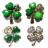 4個セット 四つ葉のクローバー クローバー バッジ ブローチ ラペルピン ピンバッジ ラインストーン