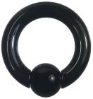 ステンレスボディピアス 6G 内径14mm ボール8mm ブラック シンプル 耳 口 眉 軟骨 ヘリックス トラガス 黒