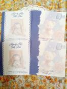 お裾分け☆くま柄メモ4枚☆青