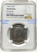 Coin United States Half Dollar 1964 NGC D 50C AU DETAILS CLEAND S