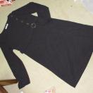 未使用☆長袖ワンピース*モード系*ベルトモチーフ(ブラック)