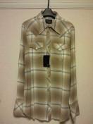 ナンバーナイン†ウエスタンロング丈レーヨンチェックネルシャツ††