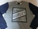 【hurley】裏起毛 LOGOプリント スウェットトレーナーUS XL灰x紺