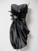 高級フェザーミディアムエレガント黒ワンピドレスパーティー