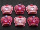 プラパーツ 手芸・アクセサリーパーツ  ハートストーン付き王冠 パーツ 6個セット