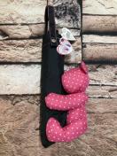 送料無料!バッグに掛けれて便利!可愛いドット柄とクマちゃんのぬいぐるみ付き 折り畳み雨傘1本