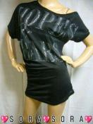 スタッズ&ロゴ♪オフショルドルマンTシャツ