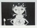 オリジナルイラスト 手描きイラスト 絵 モノクロ アート ぱかァ 光 原画 自作 ハンドメイド アナログ illustration