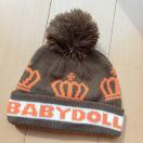 新品ジャガードニットキャップS茶ベビードールBABYDOLLベビド