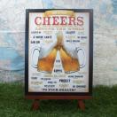 新品【ブリキ看板】Beer/ビール 世界の乾杯「かんぱ〜い!」