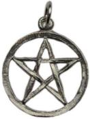 AzureGreen 五芒星ペンダントUnadorned Pentagrams Pewter Pentacle 3/4"
