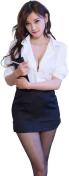 超人気商品1290円★男大好き事務系OLコスチュームセット 黒F