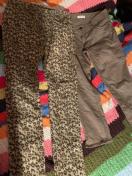 G U他2枚ストレッチ Lサイズ ズボン2枚 茶色ヒョウ豹柄 送料無料