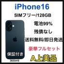 �yA�ziPhone 16 128GB SIM�t���[�@�u���b�N�@�{��