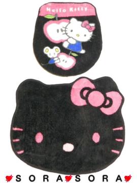【キティ】可愛い♪トイレマット&カバー 様式2点セットB