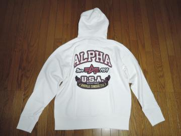 Vi ALPHA INDUSTRIES At@ C_Xg[Y XEFbg p[J[ L wS vI[o[ HOODIE