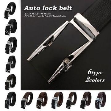 オートロック式バックル本革ベルト レザー 本革 牛床革