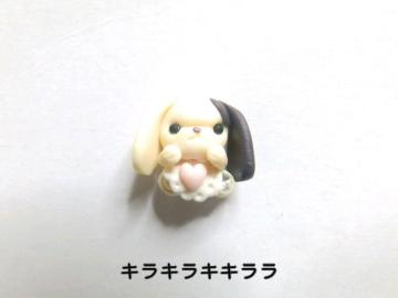 《New》<樹脂粘土>アニマル★垂れ耳ワンちゃん/犬(ラインストーン付)*デコパーツ