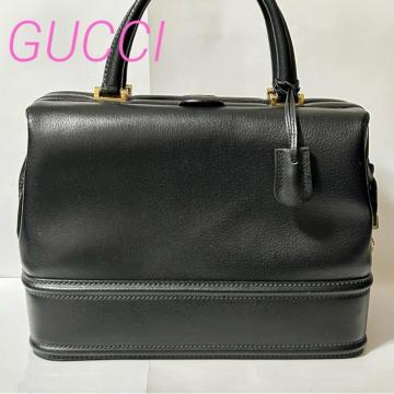 GUCCI �I�[���h�O�b�` ���U�[ �{�X�g���o�b�O �h�N�^�[�Y�o�b�O�^ �u���b�N �S�[���h���� GG�C���e���A ���B���e�[�W