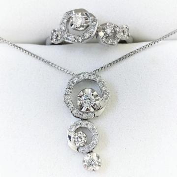���@���h�[���R �_�C�������h ���[�Y �����O �l�b�N���X Pt950 0.16ct 0.26ct 7.48g