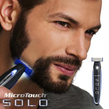【マイクロタッチ SOLO】LED搭載.首振ヘッド.替刃3個.USB♪充電式シェーバー