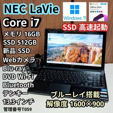 NEC LaVie Corei7 ������16GB SSD512GB �u���[���C Web�J���� Windows11 Office