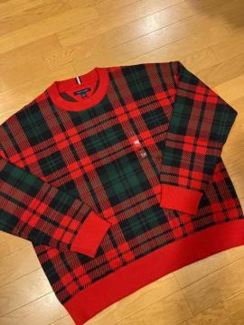 TOMMY HILFIGER ȑfރZ[^[傫size XL ^[^`FbN