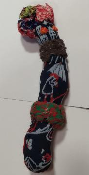 ハンドメイド ぬいぐるみ ナイロンニット アフロなのっぽ アンニュイガール