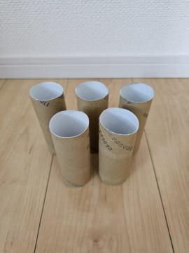 トイレットペーパーの芯(茶色×5本)