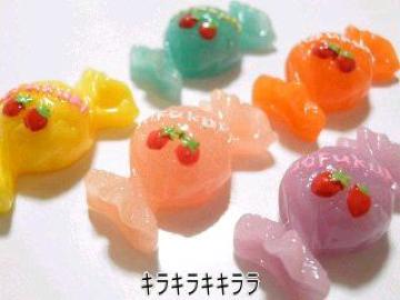 《New》<スイーツ>デコパーツ★ストロベリー付キャンディ【5個セット】