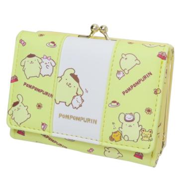 ポムポムプリン 口金 がま口 三つ折り ウォレット 財布 サンリオ SR36-2