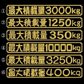 最大積載量ステッカー ゴールドメタ  25センチ 2枚組