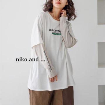 新品 niko and ...★ロングTシャツ 長袖tシャツ トップス おしゃれ