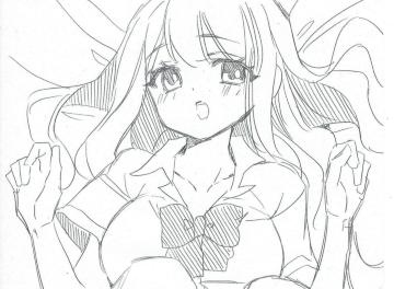B6サイズ自作イラスト オリジナル 女の子 可愛い ラフ画 オリジナル