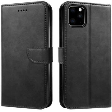 iPhone12/12Pro�蒠�^�P�[�X �X�^���h�@�\�t�� �J�[�h���[ �ϏՌ� PU���U�[ �J�o�[ �u���b�N(6.1�C���`)