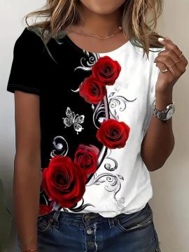 Xi1090~Rose Print Color  TVcAN[lbNTVc tr`TCY ri{TCYkj