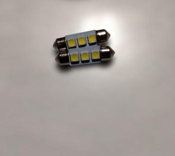 ���P�x 36mm 3SMD-5050 LED ���[�������v �o���u 2�Z�b�g �ԓ��� �z���C�g