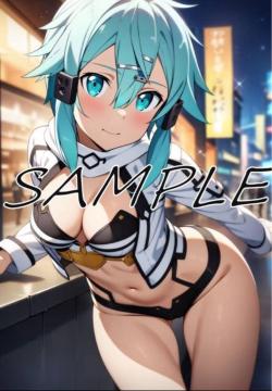 美少女 美女 A4 ポスター AI 美人 ソードアート・オンライン シノン SAO 同人 イラスト