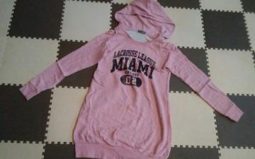 美品 BLUE STRIVE ピンク ロングパーカー Lサイズ